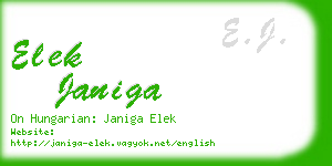 elek janiga business card